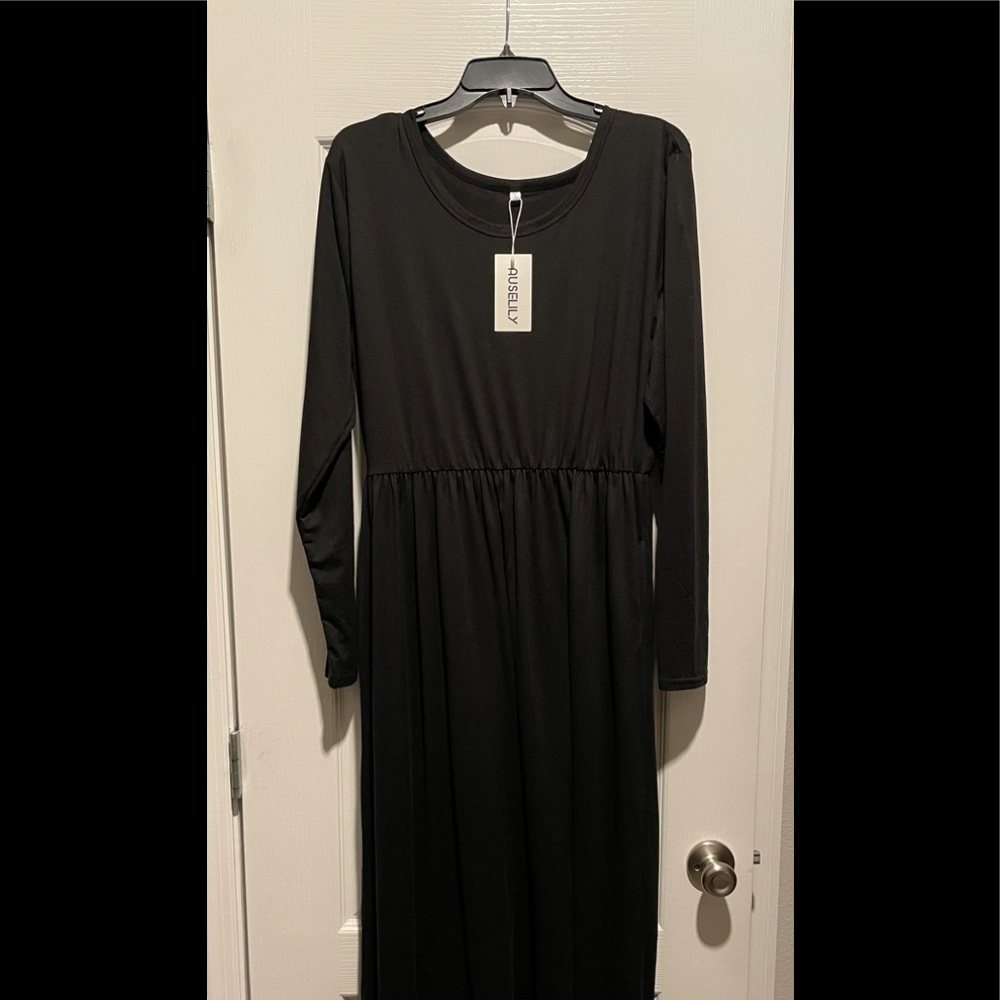 Long Sleeve Maxi Dress with pockets